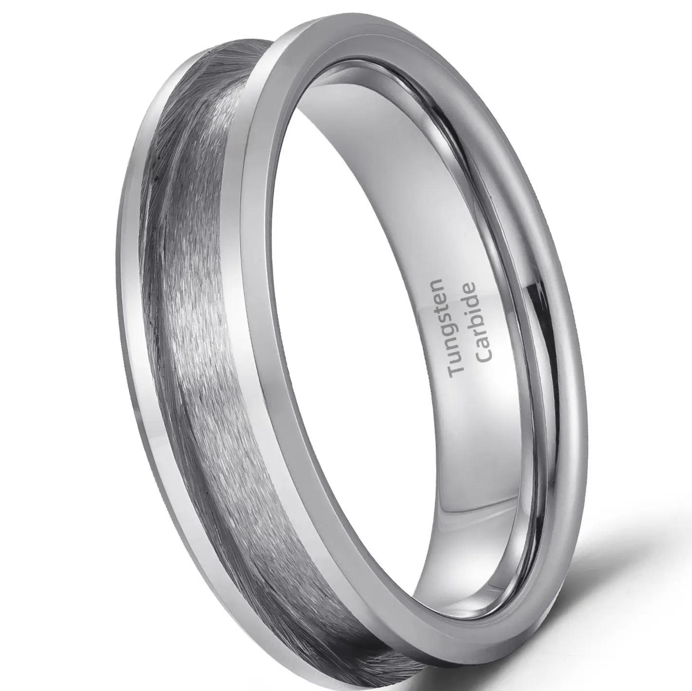 Tungsten 8mm single channel inlay ring core