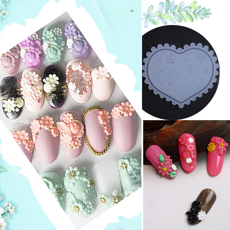 3D flower leaves carved silicon mold