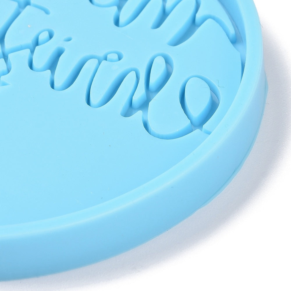 Christmas ball with word pendant silicone mold