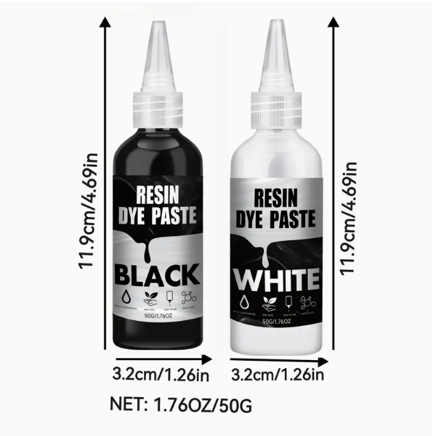 50g black and white resin dye paste set