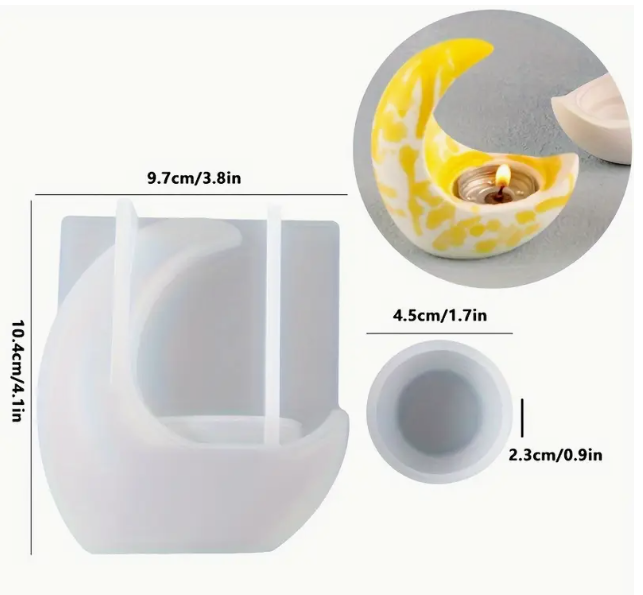Curved candle holder silicon mold