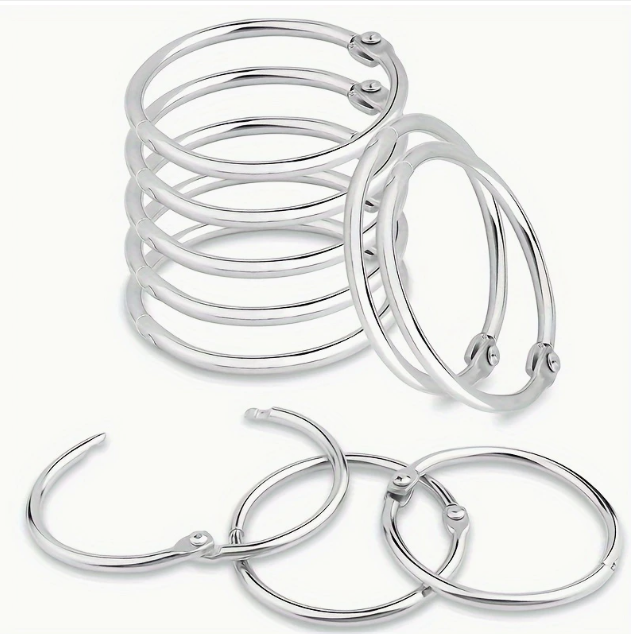 Silver metal binder rings