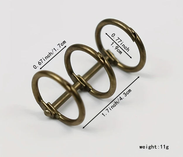 Metal 3-ring binder clips