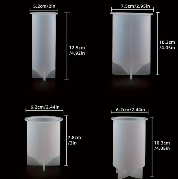 4 pieces silicone candle molds