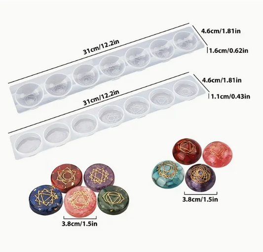 2 pieces set of 7 chakra stones resin silicon molds