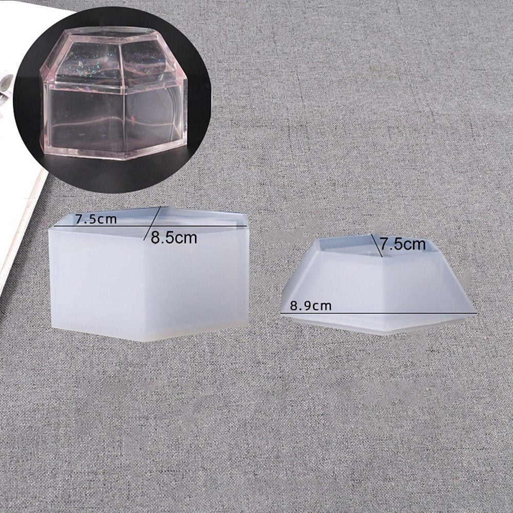 Hexagon storage box mold (2 parts)