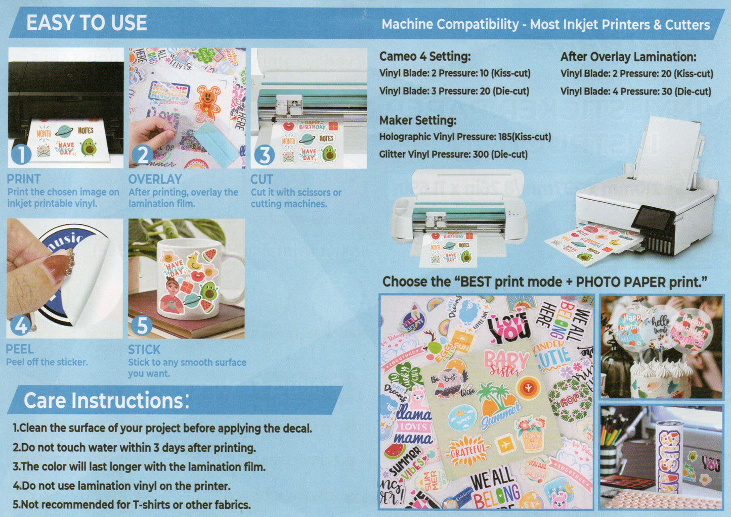 TeckWrap inkjet printable sticker vinyl (various options)