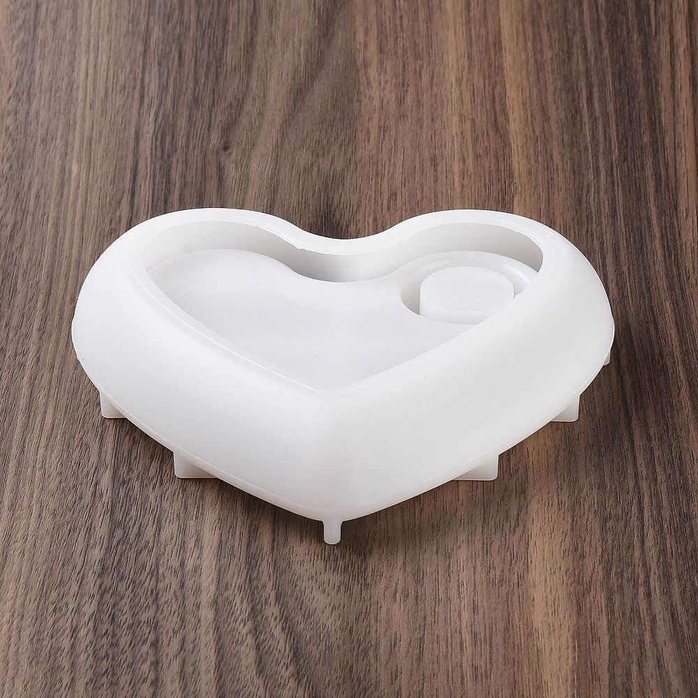 Heart candle holder silicone mold