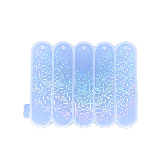 Oval snowflake pattern holographic multiple bookmark mold