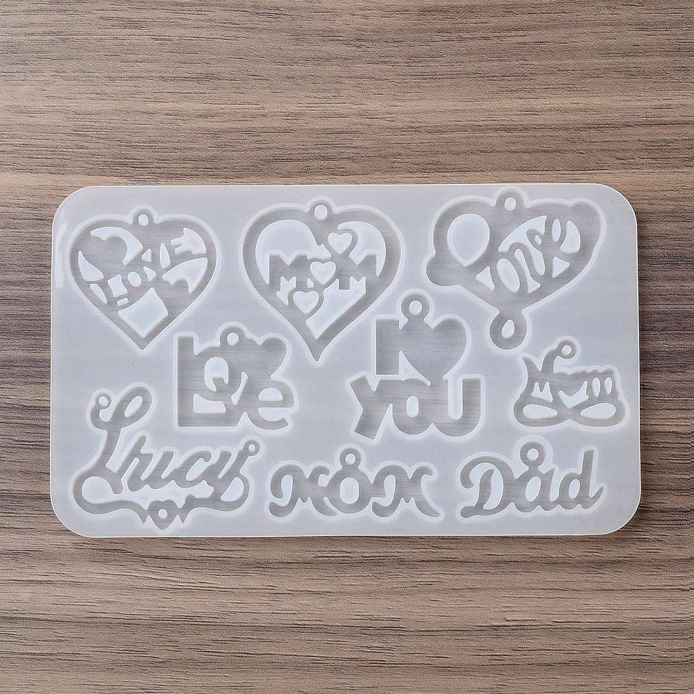 Heart and word love pendant mold