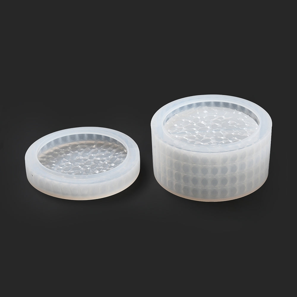 Round diamond surface storage box mold set (2 pieces)