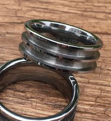 Tungsten 8mm dual channel inlay ring core
