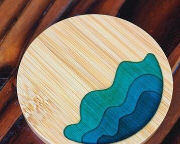Bamboo step coasters
