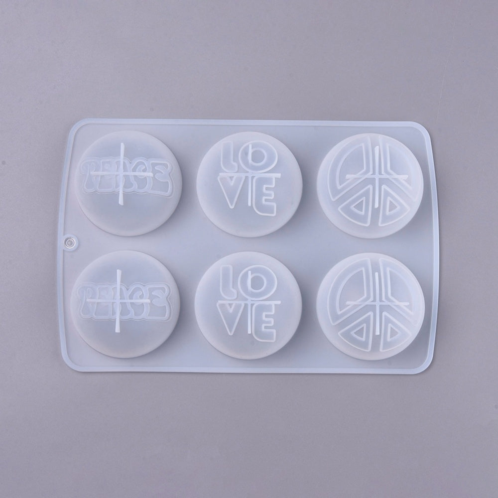 Words of love and peace half round tray mold