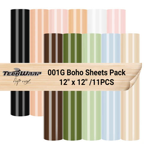 TeckWrap 001 boho colour sheets pack gloss or matte (11 pieces)