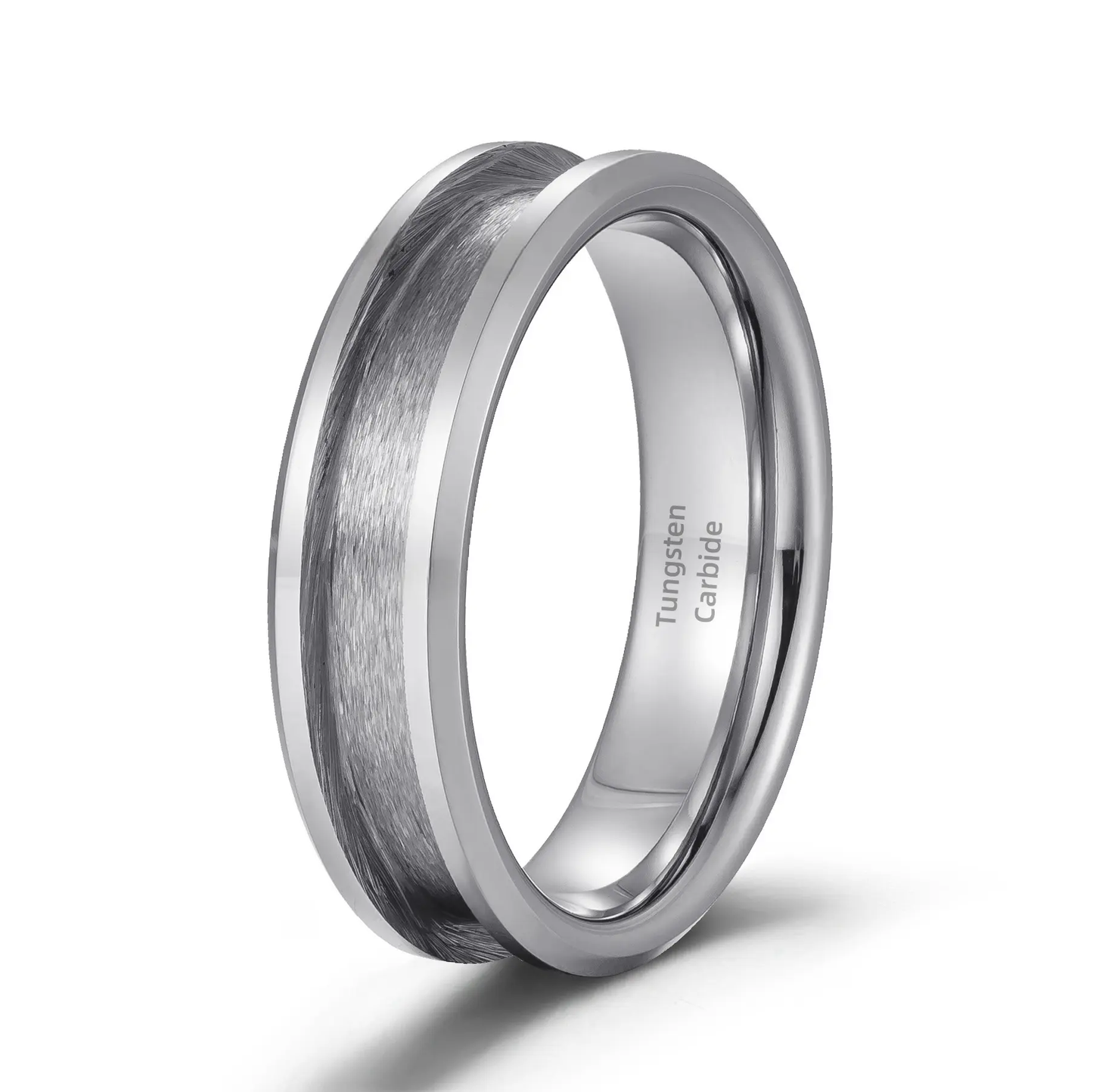Tungsten 8mm single channel inlay ring core