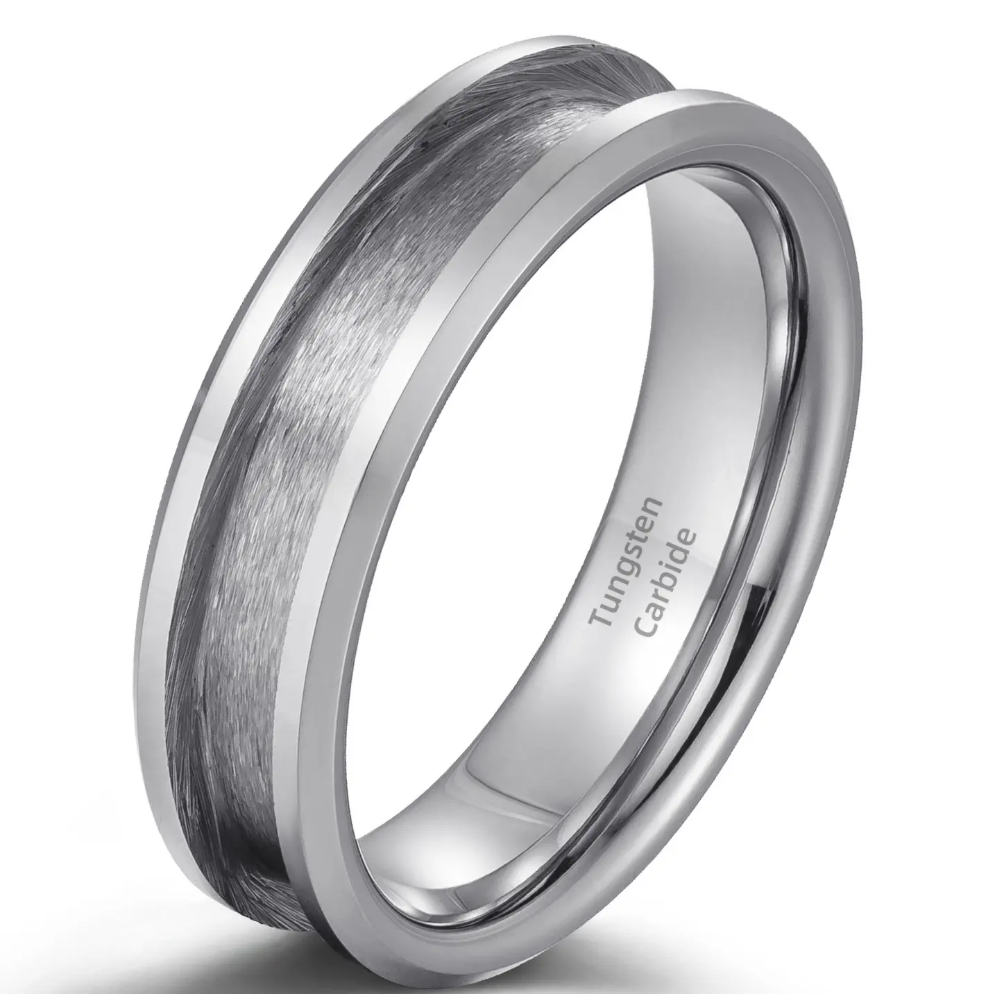 Tungsten 8mm single channel inlay ring core