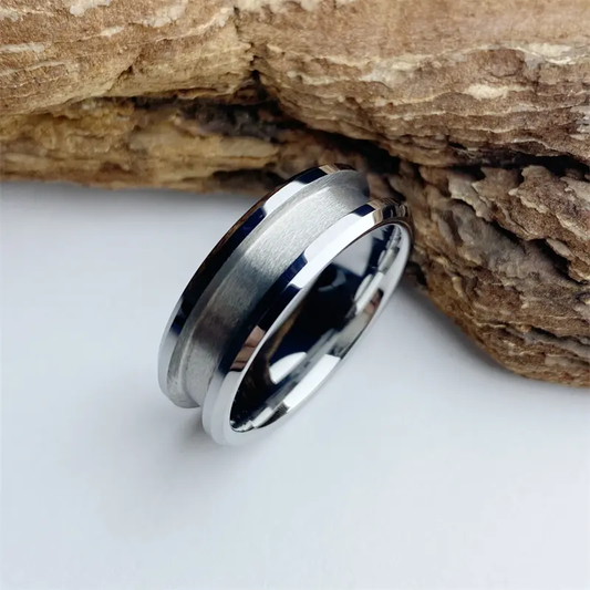 Tungsten 8mm single channel inlay ring core