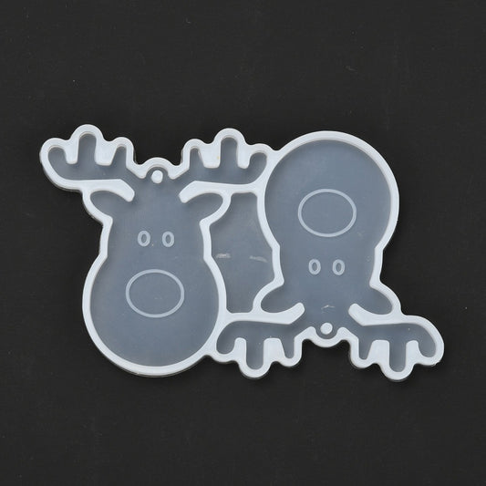 Christmas themed pendant reindeer/stag/deer silicon mold