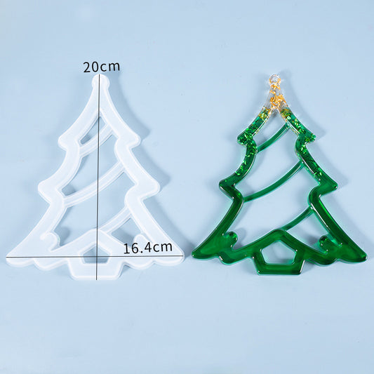 Hollow Christmas tree pendant silicon mold