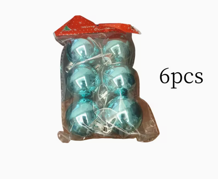 6 pieces christmas decorative balls selection