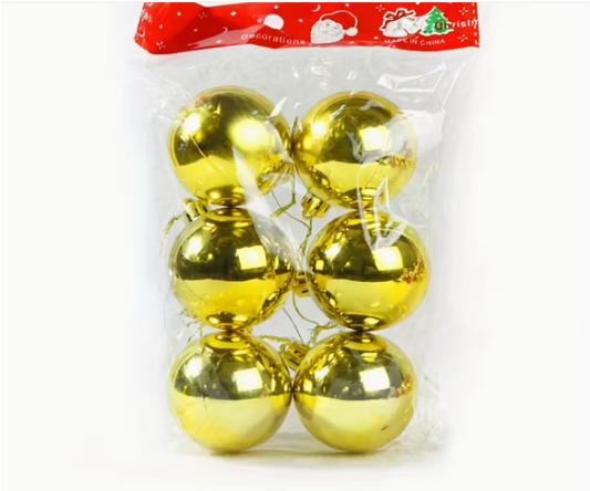 6 pieces christmas decorative balls selection