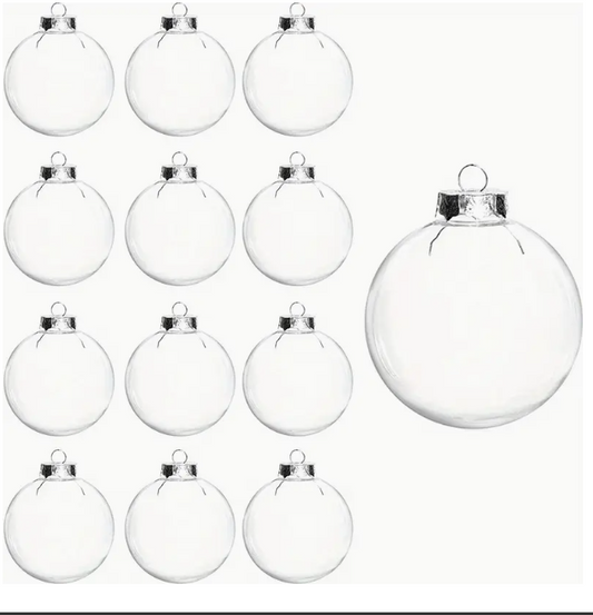 Transparent plastic Christmas ball ornaments selection