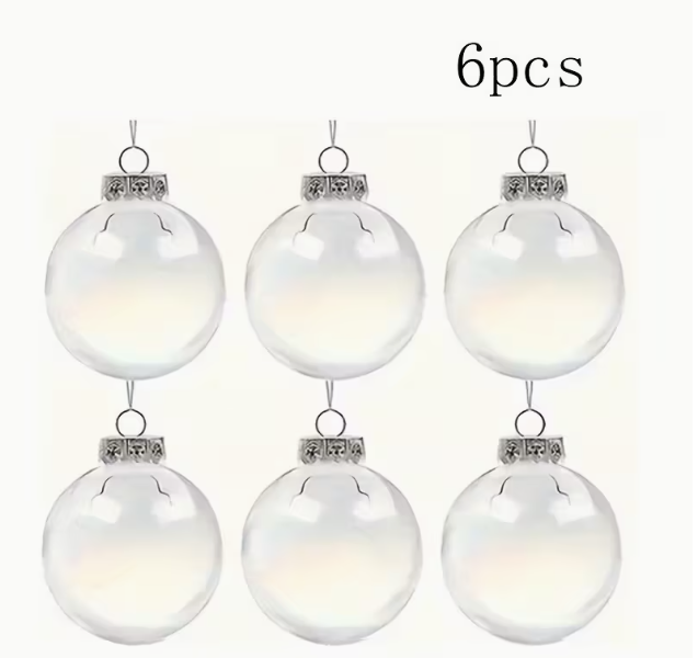 Transparent plastic Christmas ball ornaments selection