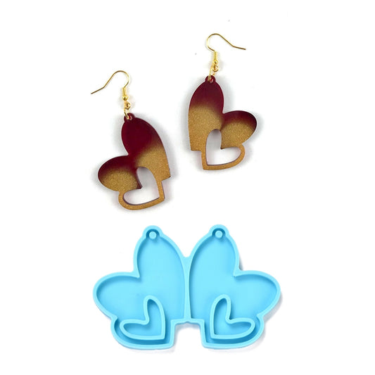 Heart shaped pendant/earring mold