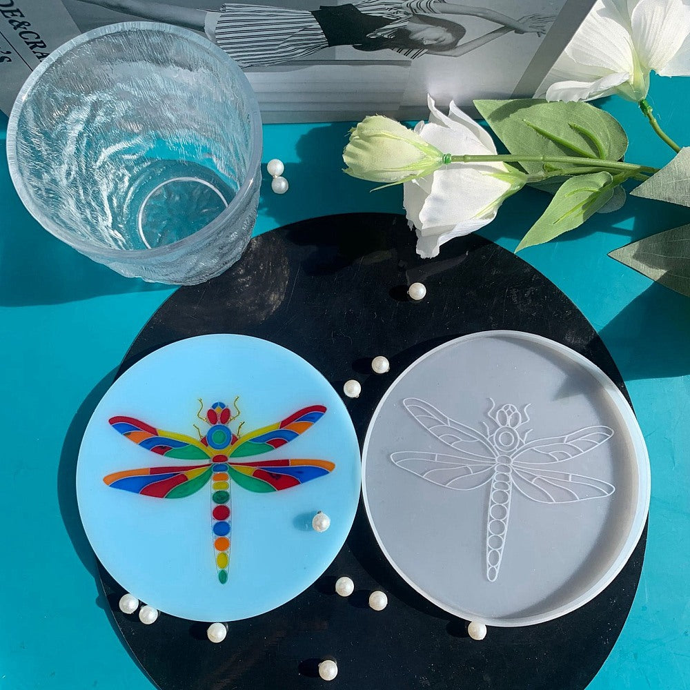 Dragonfly cup mat mold