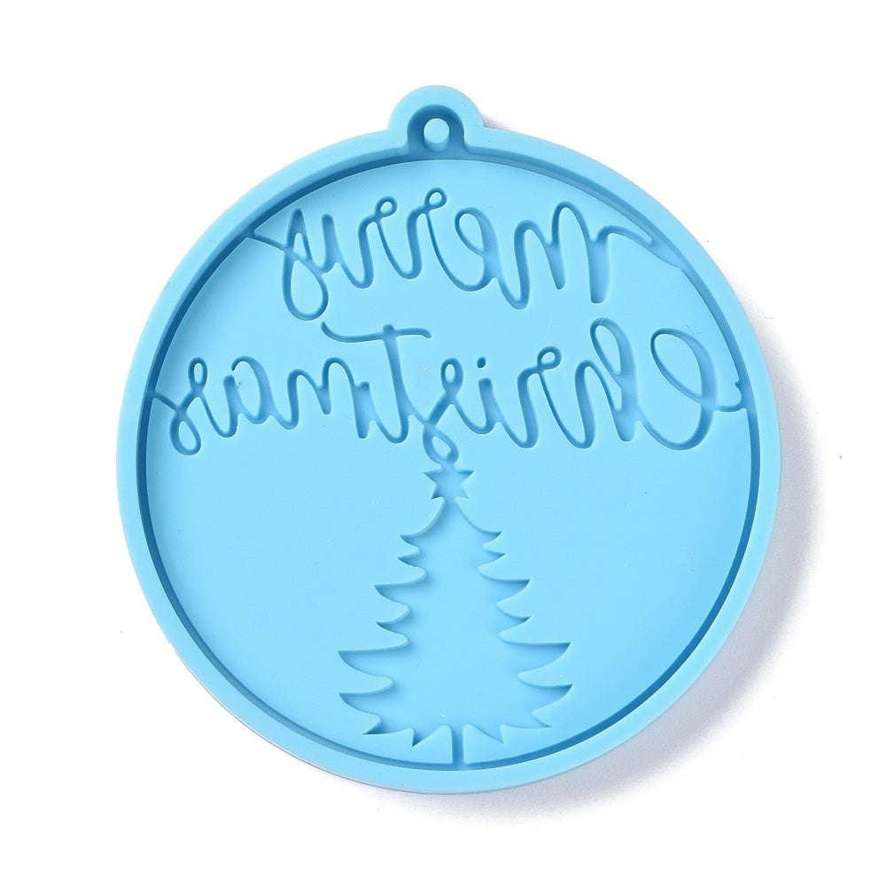 Christmas ball with word pendant silicone mold