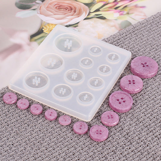 Various sizes flat round buttons silicon molds