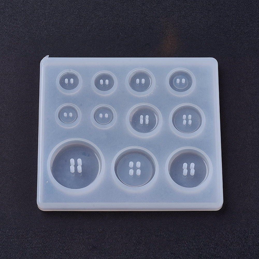 Various sizes flat round buttons silicon molds