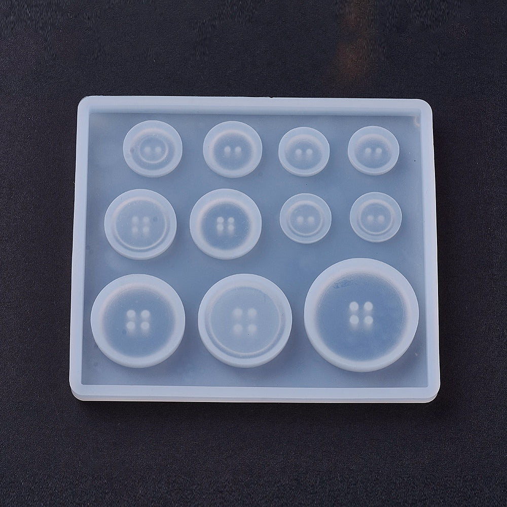 Various sizes flat round buttons silicon molds