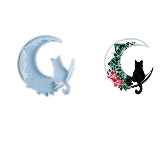 Moon, cat and flower mold