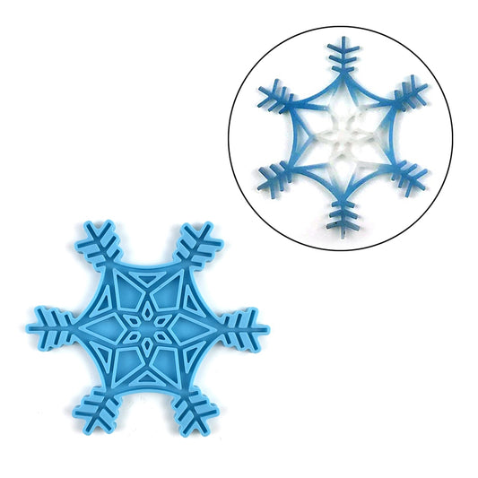 Hexagram snowflake deep sky-blue silicon mold