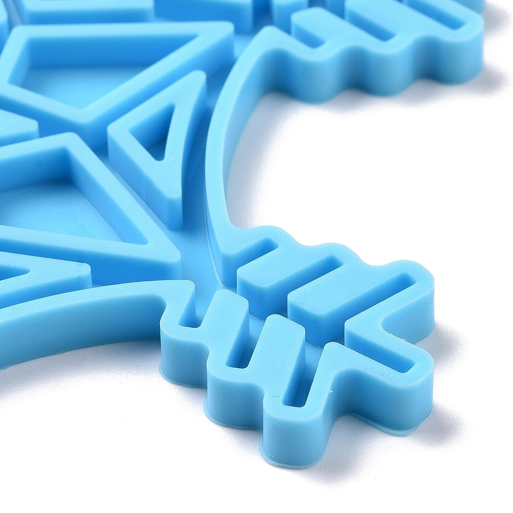 Hexagram snowflake deep sky-blue silicon mold