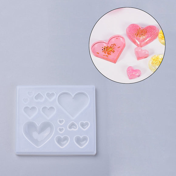Heart jewellery mold flat and rounded styles