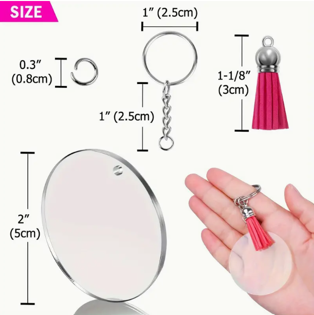 Acrylic blank keychain set range