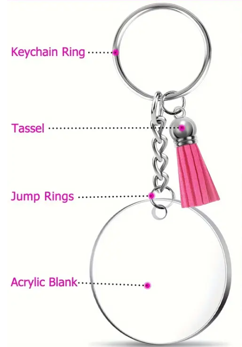 Acrylic blank keychain set range