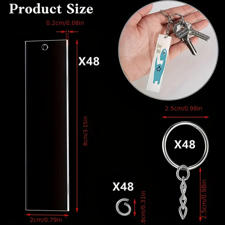 Acrylic blank keychain set range