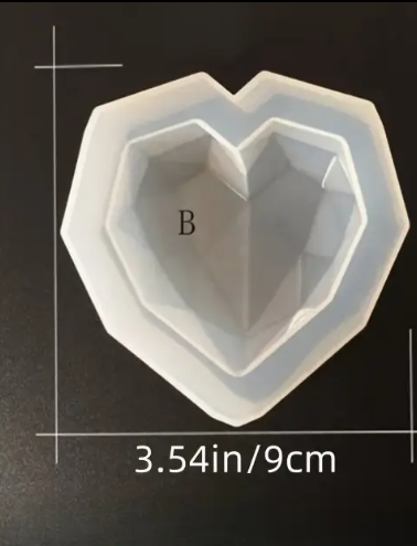 3D geometric heart-shaped silicon mold