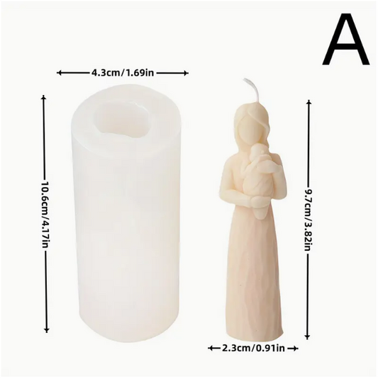 Mother and baby candle mold