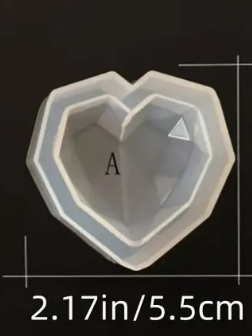 3D geometric heart-shaped silicon mold
