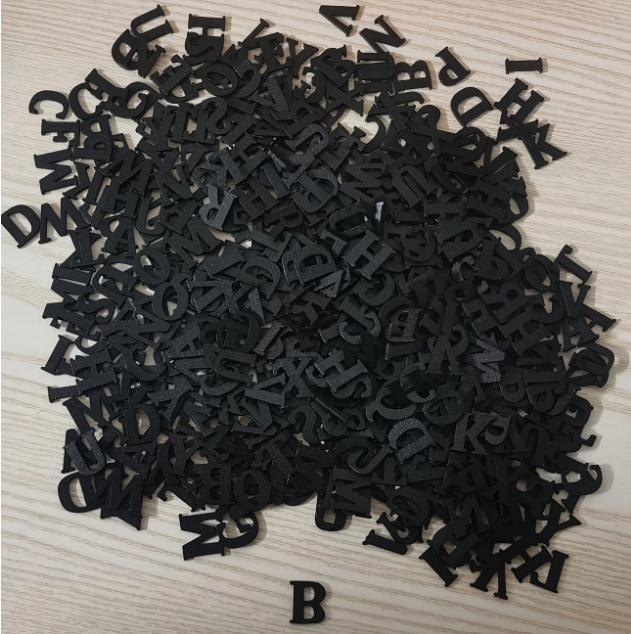 Wooden black alphabet beads