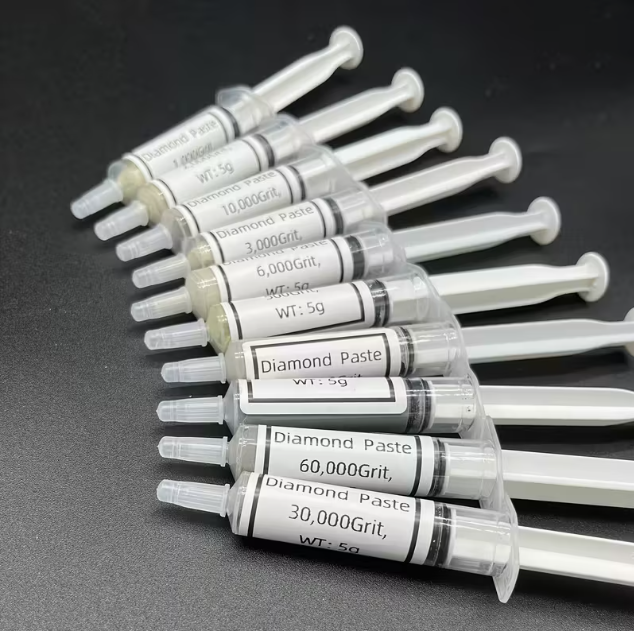 Syringe diamond polishing and grinding paste set range
