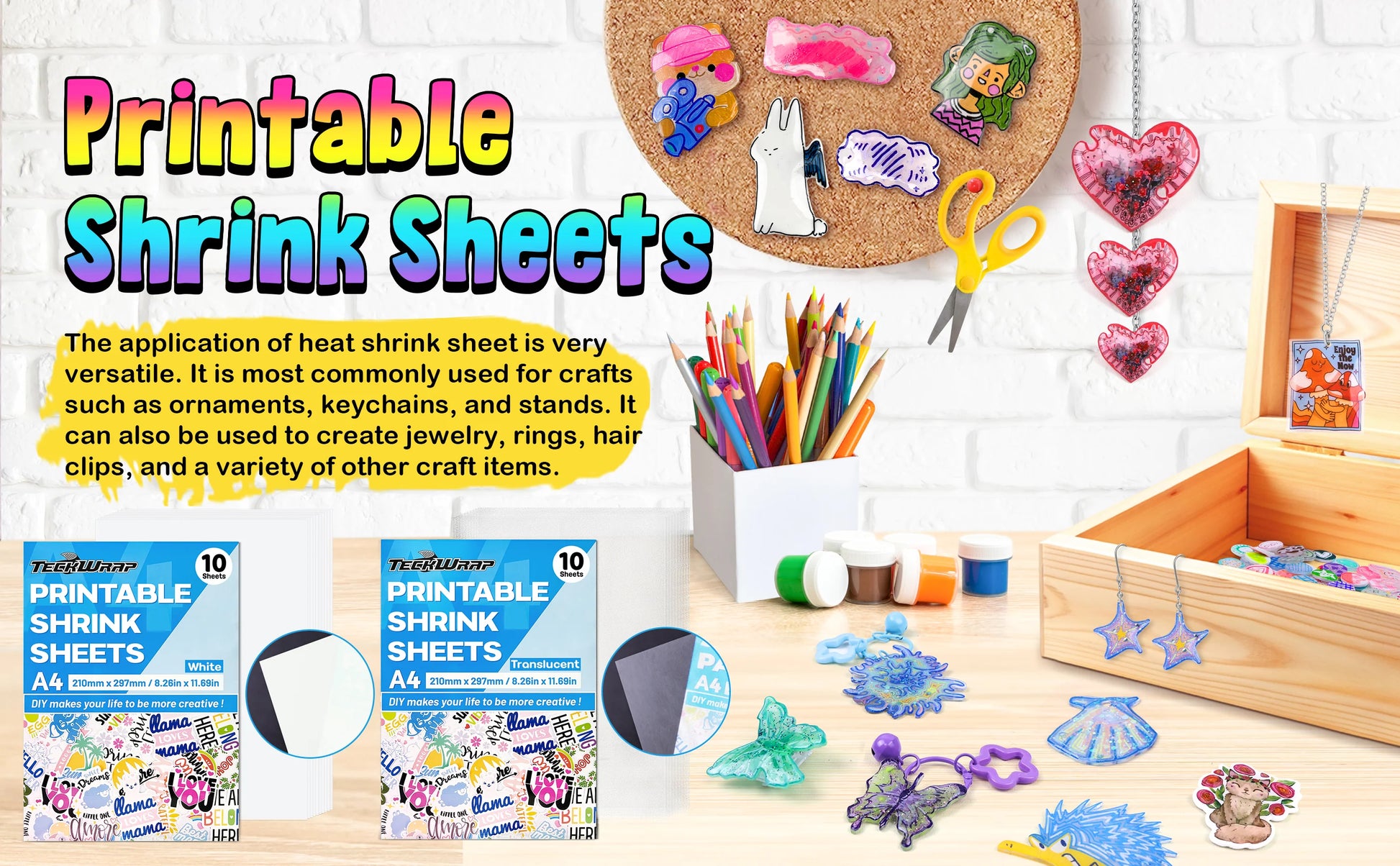 TeckWrap shrink sheets pack (inkjet printable/non-printable 3 options ...