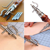 High carbon steel leather crafting tool set for stitch holes (1, 2, 4 and 6) [11 piece set]