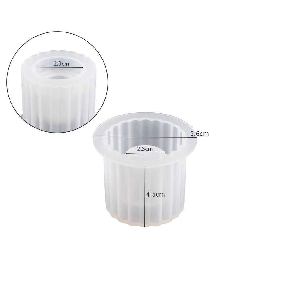 Stripe pattern column tealight candle holder mold