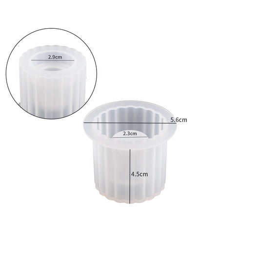 Stripe pattern column tealight candle holder mold